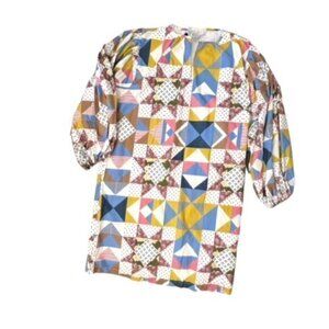 Brooke Wright Willow Quilt Dress Cotton‎ Poplin Size Medium Cottage NWT USA MADE
